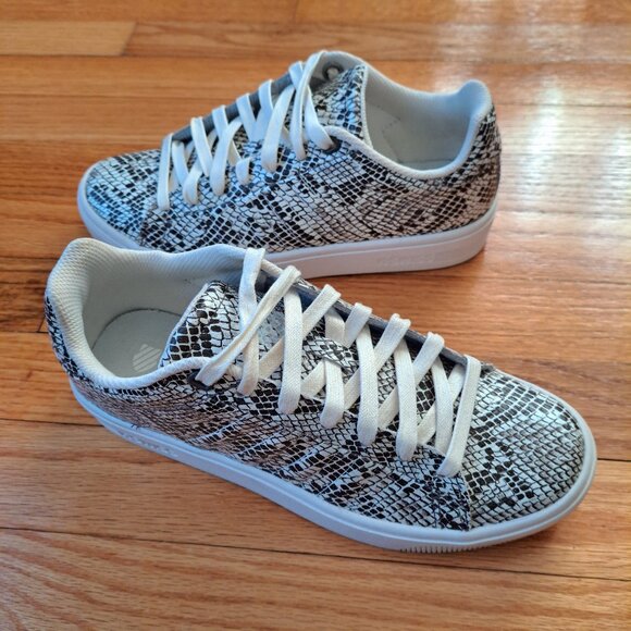 K-Swiss Women’s Size 7.5 Snakeskin Print Sneakers White Lace Up Casual Shoes - Picture 2 of 9